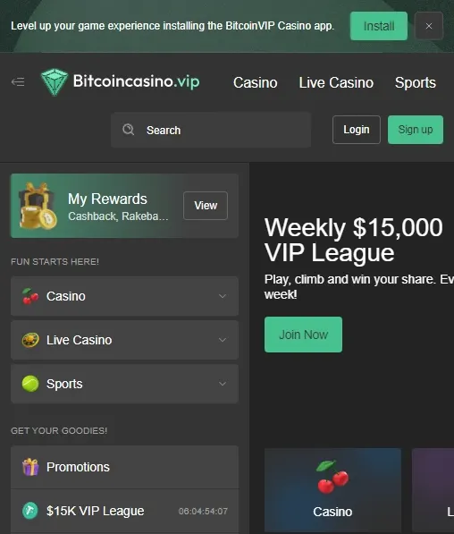 Woom.bet Casino — mobile